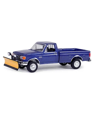 Greenlight Collectibles 1/64 1991 Ford F-250 Xl 4x4 with Snow Plow, Blue Collar Series 13 35280-e