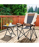 Gymax Camping Folding Chair w/ Cup Holder 330 Lbs Load Capacity for Picnic Camping