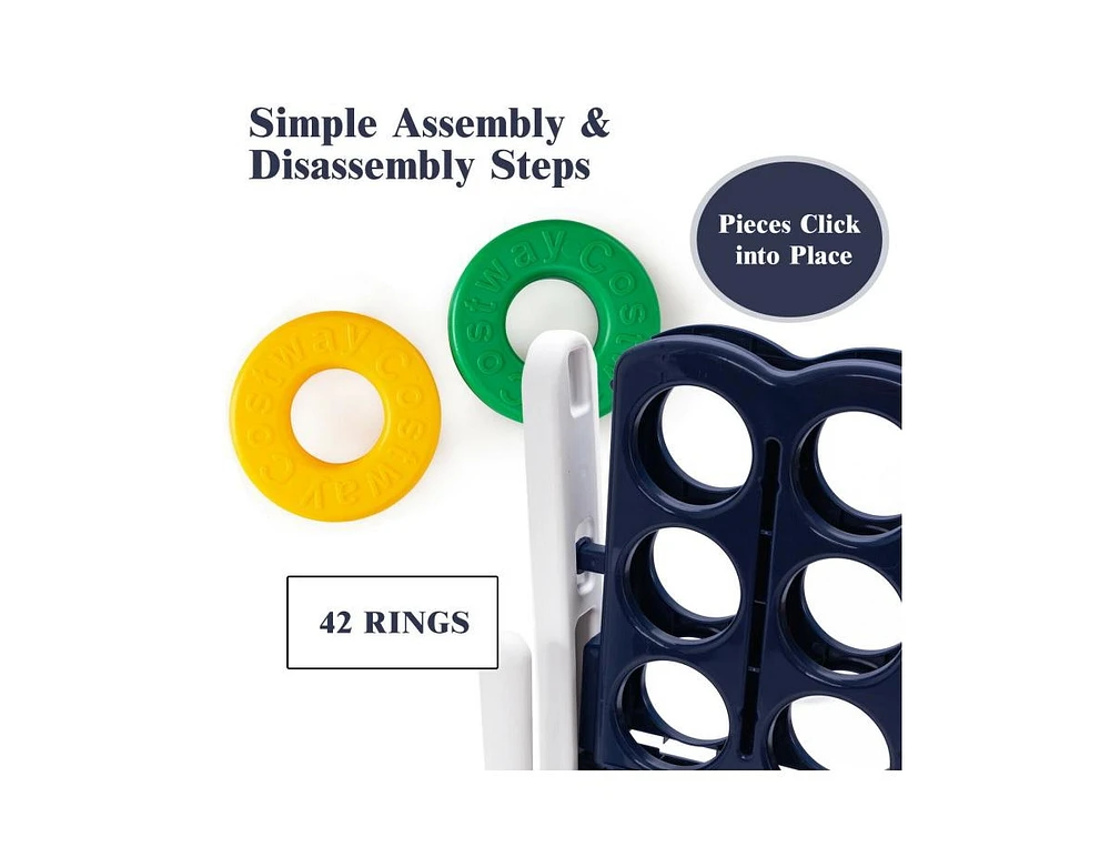 Slickblue 3.5 Feet Tall Jumbo 4 to Score Giant Game Set with 42 Rings