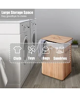 Slickblue 19-Gallon Rectangular Laundry Basket Clothes Hamper with Handles and Lid