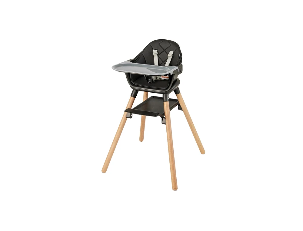 Slickblue Kids 6 1 Convertible Highchair with Safety Harness and Removable Tray