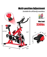 Slickblue Adjustable Exercise Bicycle for Cycling and Cardio Fitness