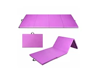 Slickblue 8 x 4 Feet Folding Gymnastics Tumbling Mat-Purple