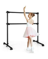 Slickblue 4 Feet Double Ballet Barre Bar with Adjustable Height