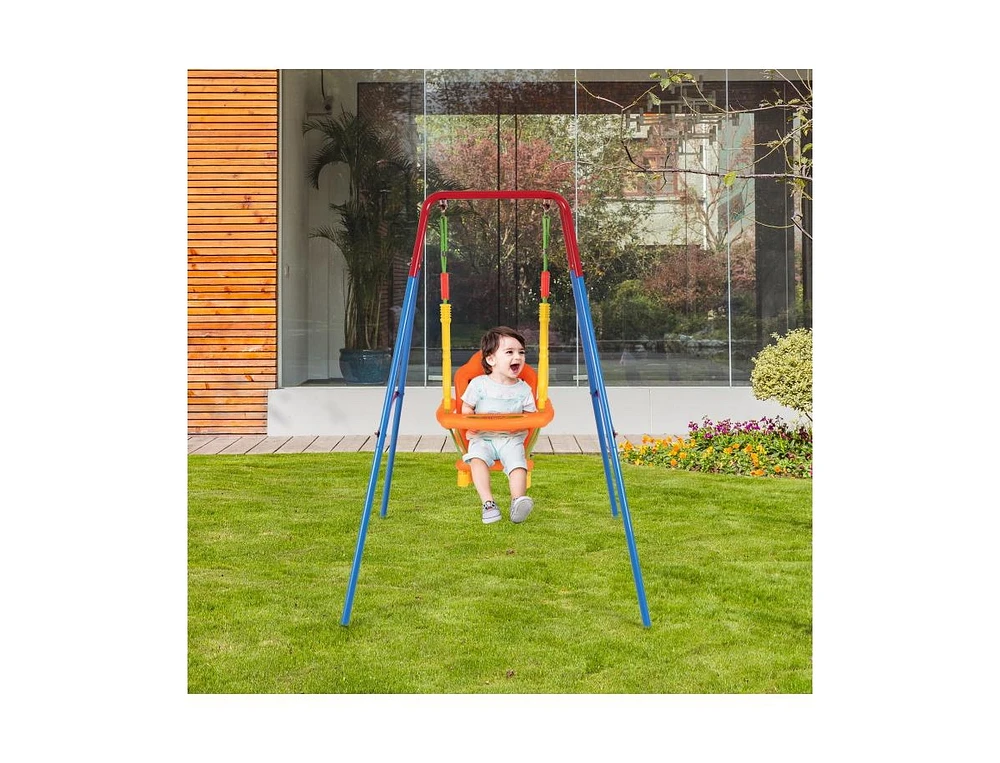 Slickblue Toddler Swing Set High Back Seat with Swing Set
