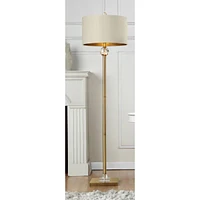 Streamdale Furniture 63.25-Inch Perspicio Solid Crystal Orb Gold Column Floor Lamp