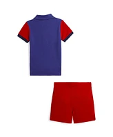 Polo Ralph Lauren Baby Boys Big Pony Mesh Shirt and Shorts Set