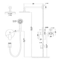 10" Rain Shower Head Systems, Dual Shower Heads, Brushed Nickel, Wall Mounted Shower