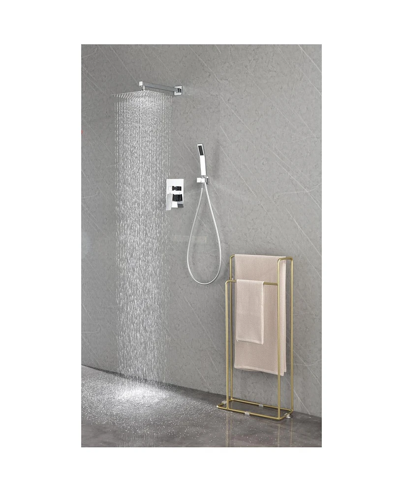 Simplie Fun 12" Rain Shower Head Systems Wall Mounted Shower 0004