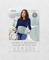 Pure Enrichment PureRadiance Lumbar Abdominal Luxury Heating Pad for Pain Relief, Modern Design, Soft Micromink, 6 Heat Settings, Adjustable, Machine