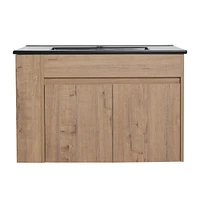 30 Inch Bathroom Vanity With Black Ceramic Basin And Adjust Open Shelf
