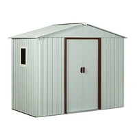 8FT X 4FT Outdoor Metal Storage Shed With Window White