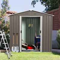 6FT X 5FT Outdoor Metal Storage Shed Gray