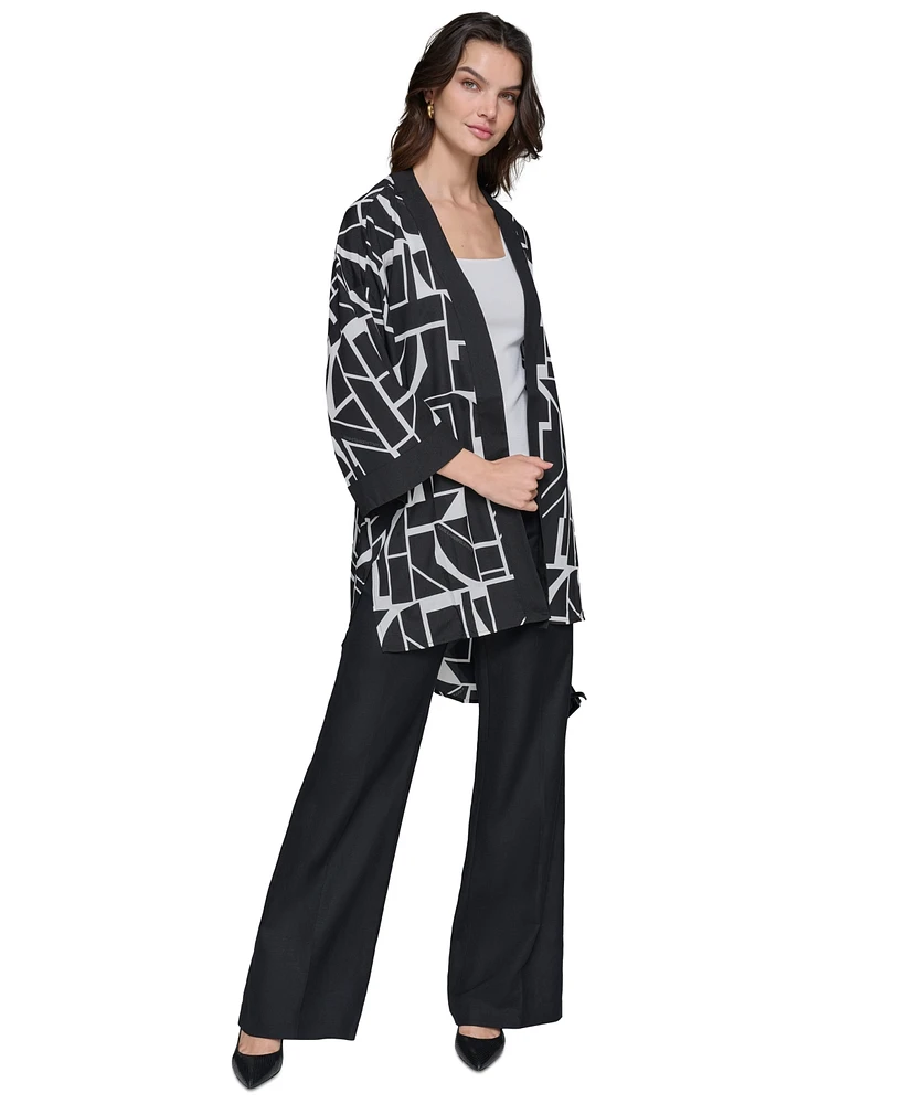 Karl Lagerfeld Paris Women's Printed Open-Front Kimono