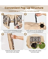 Costway 1.5 X 11.5 Ft 6-Sided Pop-up Screen House Tent With 2 Wind Panels for Camping