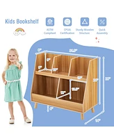 5-Cube Kids Bookshelf and Toy Organizer with Anti-Tipping Kits for Safe Efficient Storage