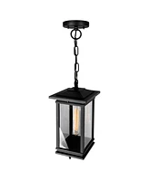 Cwi Lighting 15" Metal Oakwood 1 Light Outdoor Pendant