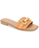 BCBGeneration Women's Lorma Raffia Slide Flat Sandals