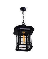 Cwi Lighting 15" Metal Blackburn 1 Light Outdoor Pendant