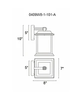 Cwi Lighting 10.2" Metal Blackbridge 1 Light Outdoor Wall Lantern