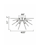 Cwi Lighting 11" Metal Savannah 6 Light Flush Mount