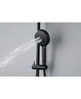 Matte Black Shower System: Rain Showerhead, Hand Shower, Slide Bar, Soap Dish