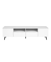 Modern White Tv Stand, 16 Colors Led Tv Stand with Remote Control Lights