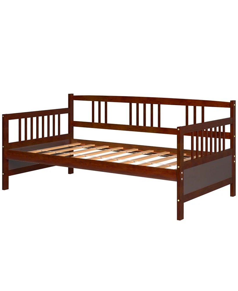 Slickblue Twin Wooden Slats Daybed Bed with Rails