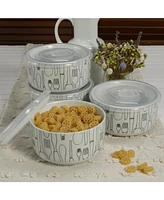 Bia Cordon Bleu Porcelain 20 oz. Cutlery Storage Jars with Lids, Set of 4