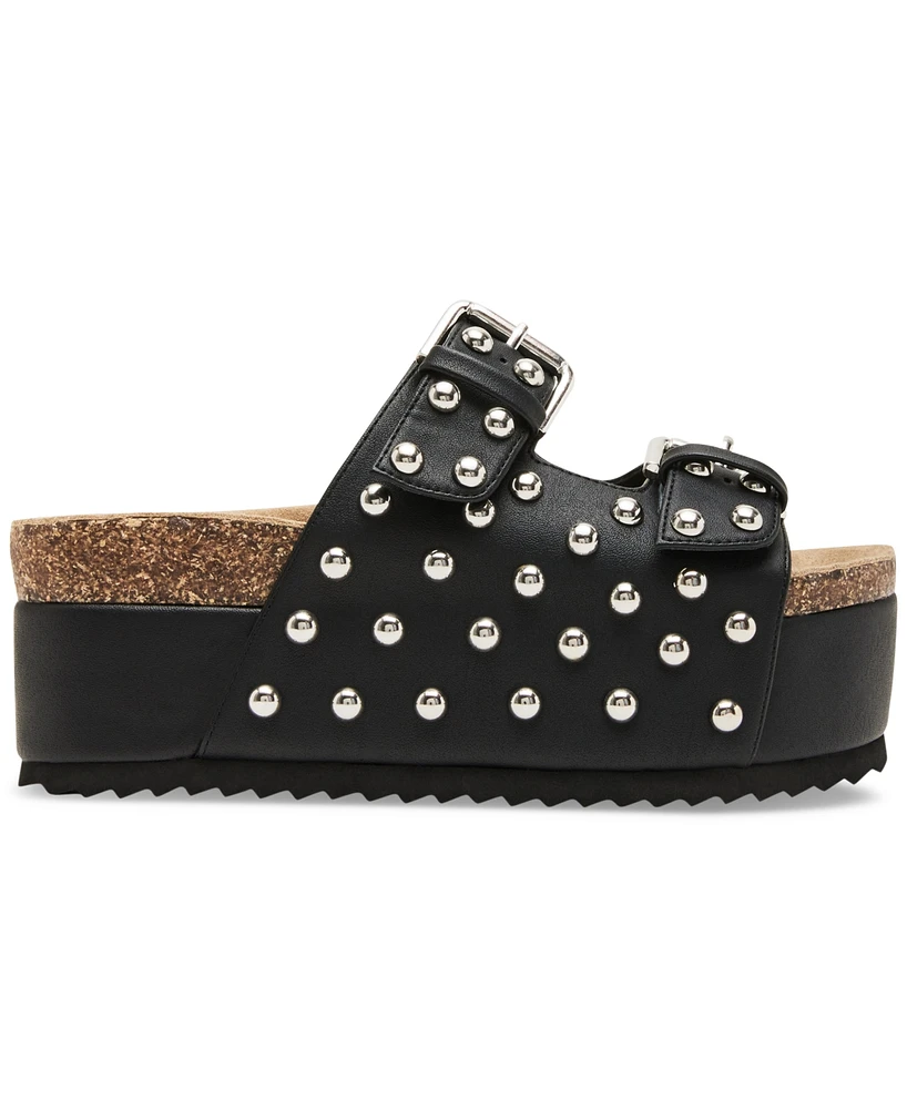 Steve Madden Women's Kali-s Studded Platform Footbed Sandals