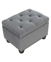 Convenience Concepts 24" Velvet 5th Avenue Storage Ottoman