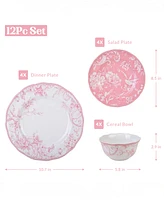 222 Fifth Adelaide 12 Pc Dinnerware Set, Service for 4