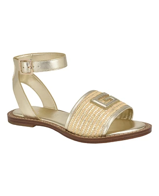 Guess Women's Shay Logo One Band Sandal with Ankle Strap