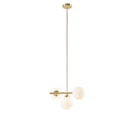 Aurelia 3-Light Chandelier With Frosted Glass Globe Bulbs