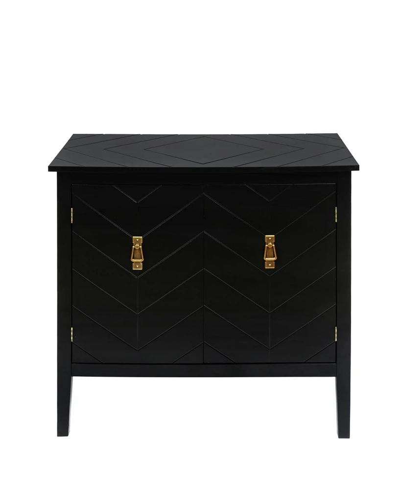 Simplie Fun Vintage Black Wood 2-Door Cabinets