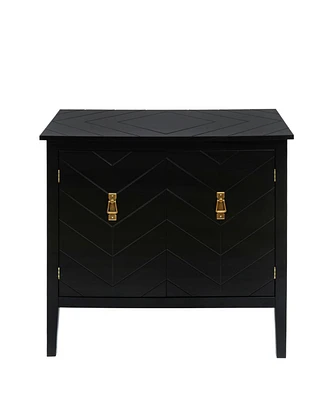 Simplie Fun Vintage Black Wood 2-Door Cabinets