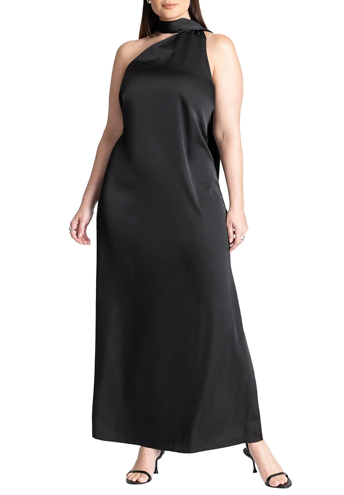 Eloquii Plus Scarf Neck Maxi Dress