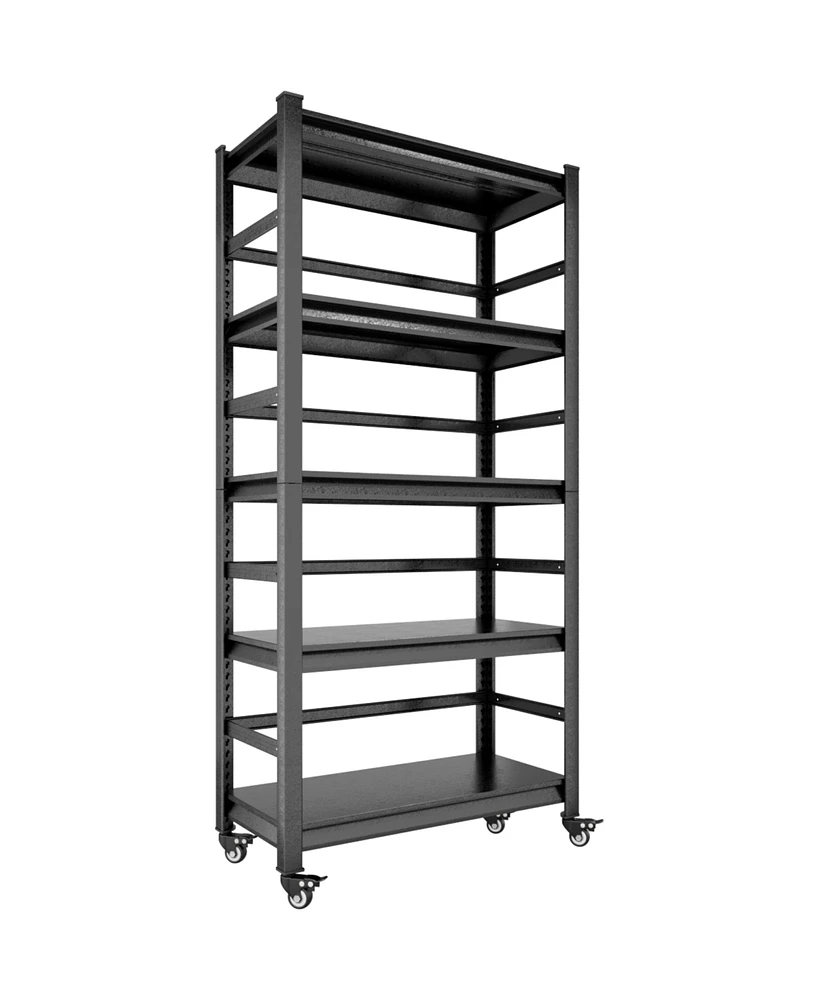 Simplie Fun 5-Tier Heavy Duty Metal Shelving with Wheels