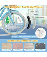 Costway 18" Kid's Bike with Training Wheels Adjustable Handlebar Seat Handbrake
