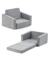 2-in-1 Toddler Fold out Couch Children s Convertible Sofa to Lounger