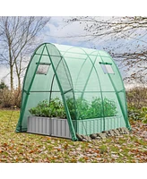 Costway Portable Greenhouse with 2 Zippered Doors 2 Roll-up Screen Windows