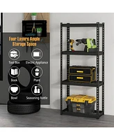 Costway 4 Pcs 4-Tier Metal Shelving Unit Heavy Duty Wire Storage Rack with Anti-slip Foot Pads