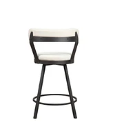 Streamdale Furniture Metal Base 24" Counter Height Chairs Set - White Seat, Swivel Dining Furniture