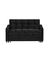 Streamdale Furniture Loveseat with Pull-out Bed, Adjustable Back & Pocket Arms