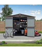 Streamdale Furniture Metal Outdoor Storage Shed 8.2' x 6.2' with Double Doors