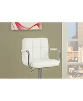 Streamdale Furniture Set of 2 White Faux Leather Barstool Chairs