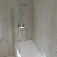 31" X 55" Bathtub Screen Framless Shower Door Tempered Glass Shower Panel