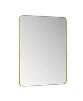 Streamdale Furniture Gold Metal Framed Wall Mirror 30x40 Inch