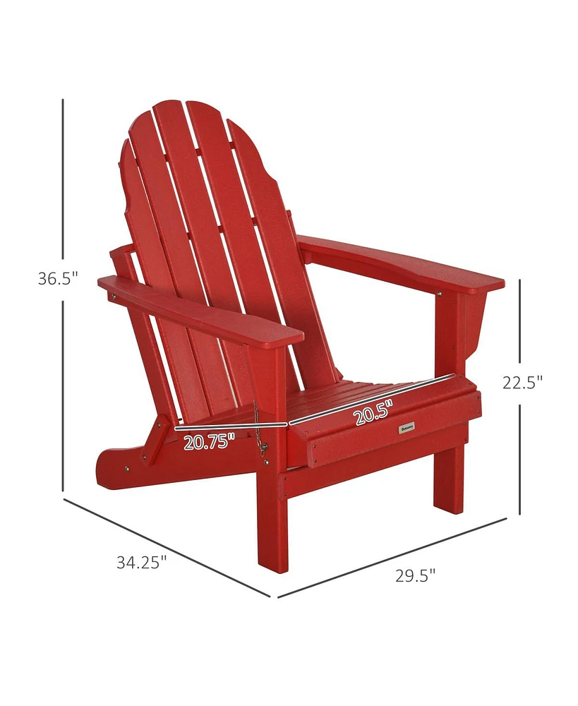 Simplie Fun Outdoor Red Folding Adirondack Chair