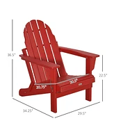 Streamdale Furniture Outdoor Red Folding Adirondack Chair